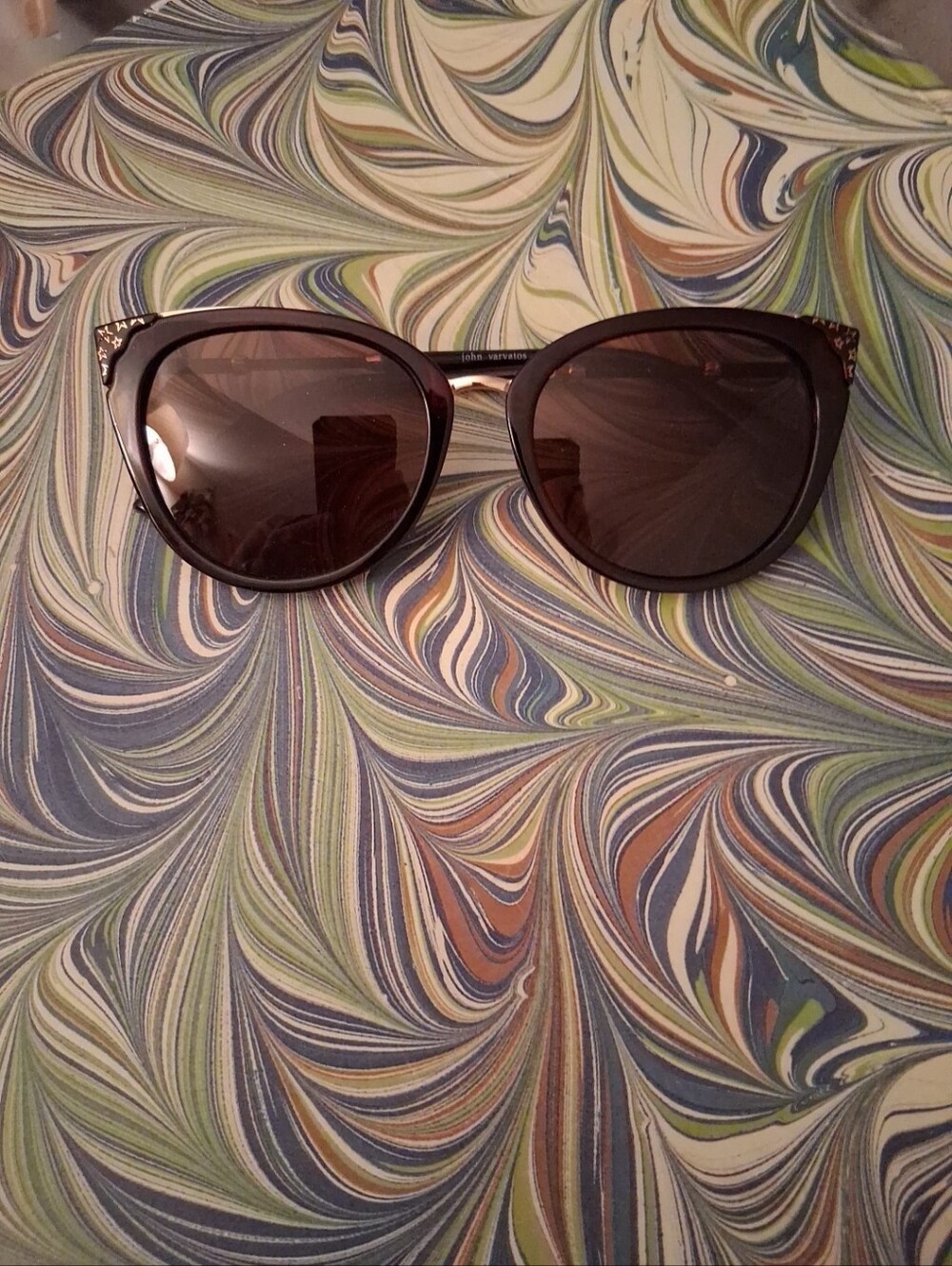 - John Varvatos Mahogany & Gold Sunglass NWOT